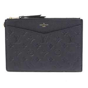Louis Vuitton Pochette Melanie MM Monogram Implant Noir Clutch Bag